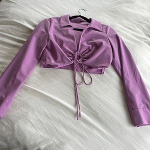 ZARA Retro Purple Crop Top Size M